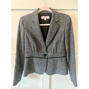 9 & Co Women’s Button Suit Blazer Jacket - Size 4 (Grey and Black)